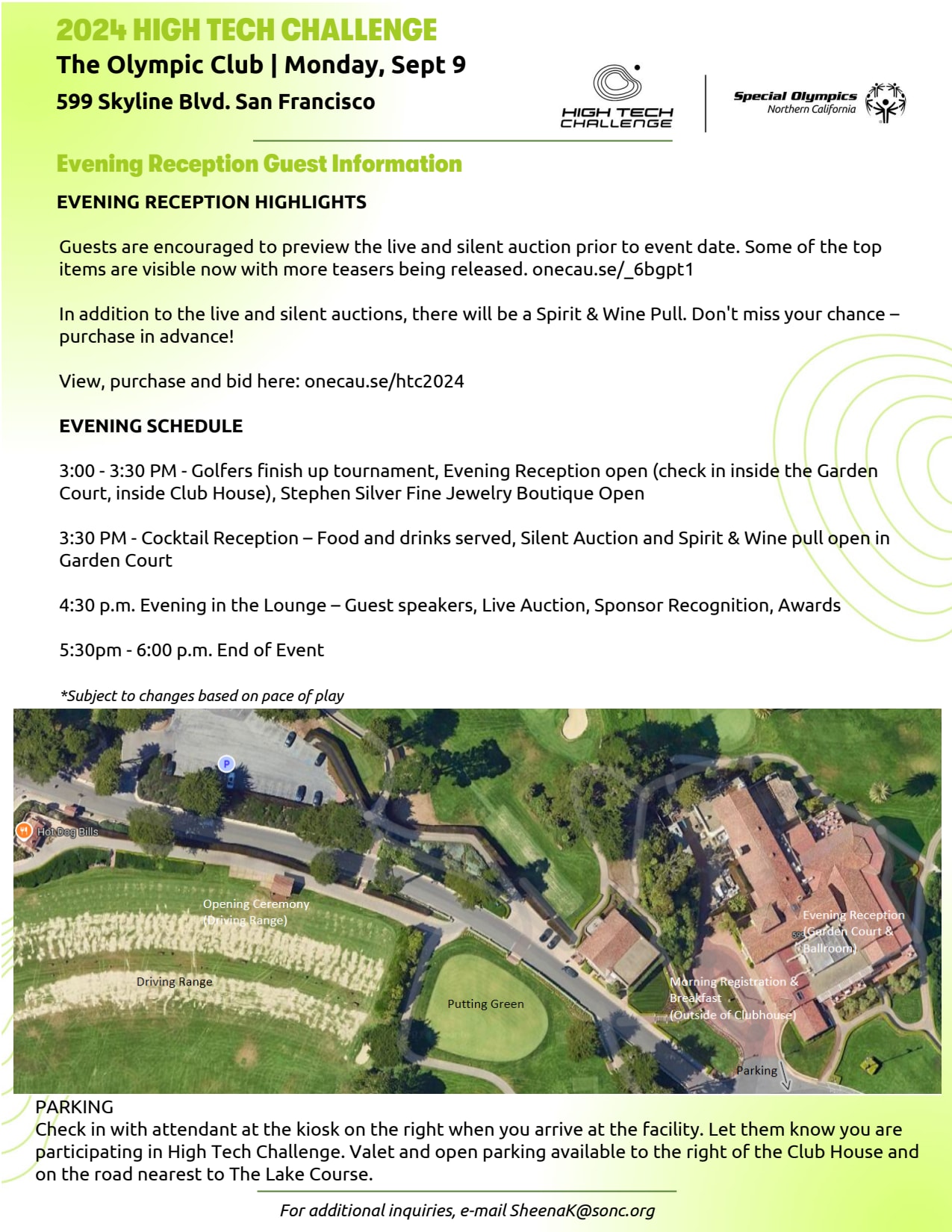 Evening Reception Guest FAQ's
